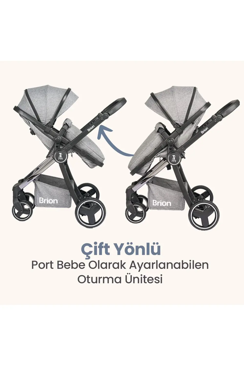 Trendone Travel Sistem Bebek Arabası Gri