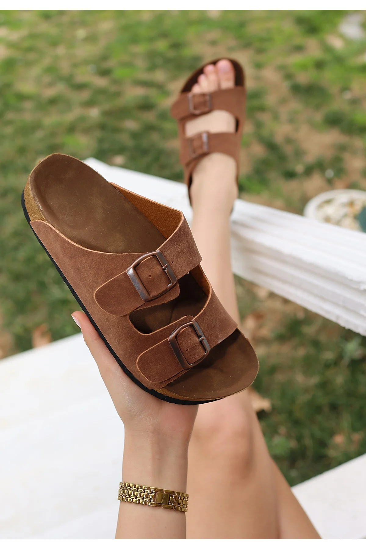 Trendusfashion Siyah  Nubuk Terlik