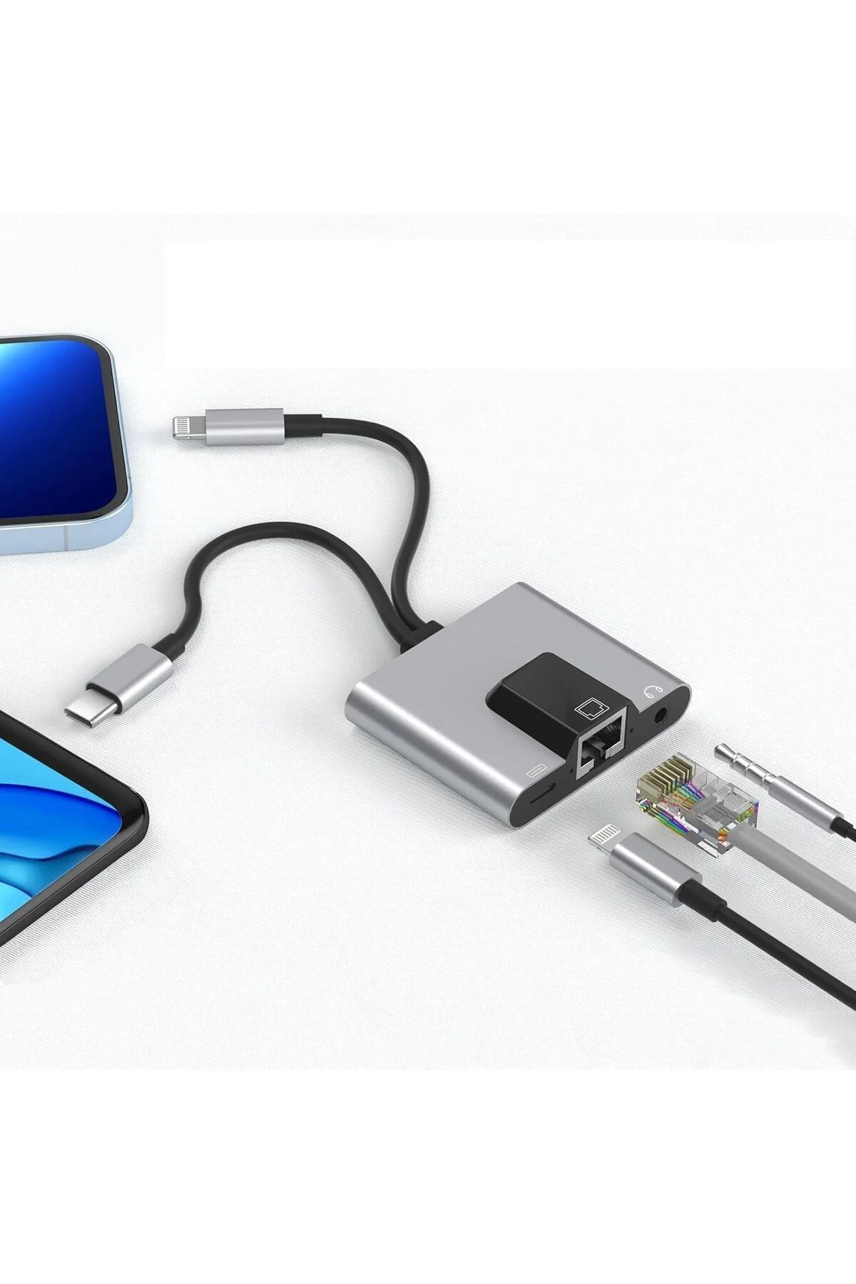 trendyloop 3 in 1 arada iphone ile Uyumlu Lightning/Type-C - Ethe