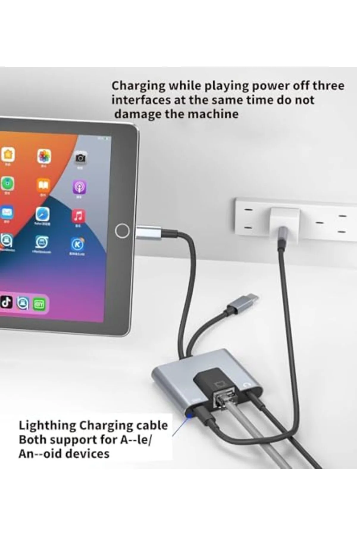 trendyloop 3 in 1 arada iphone ile Uyumlu Lightning/Type-C - Ethe