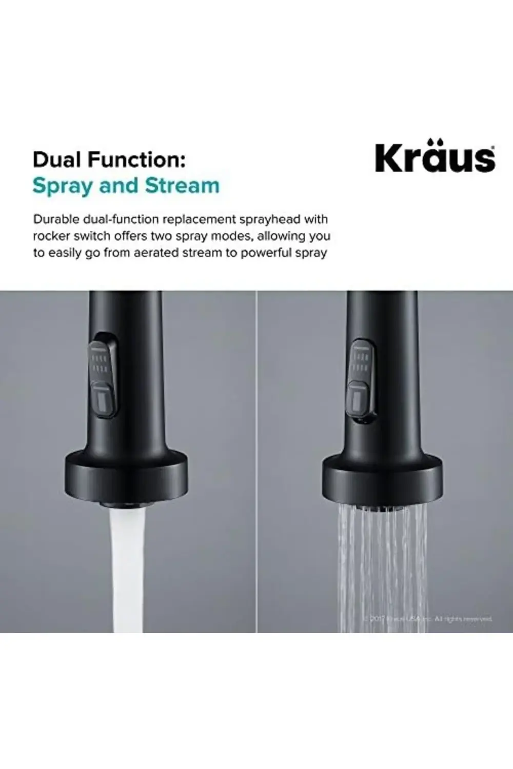 trendyloop KFS-1MB Çift İşlevli Mutfak Bataryası Püskürtücü, Siya