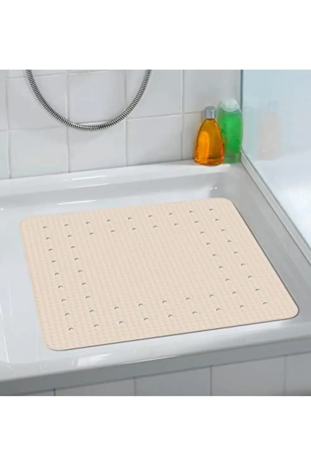 trendyloop Mirasol banyo paspası bej 54 x 54 cm vantuzlu kaymaz d