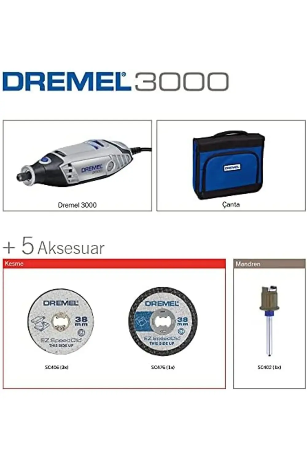 trendymr 3000 Amazon Özel Çok Amaçlı El Motoru, 130 W, 5 Aksesuar