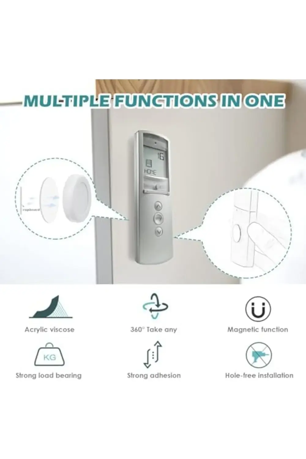 trendymr 6'lı Manyetik Uzaktan Kumanda Tutucu Seti, TV, Klima ve