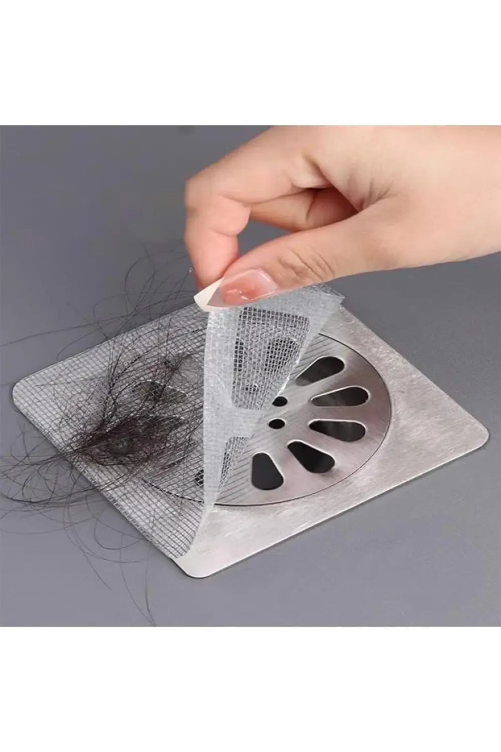 trendymr Gider Süzgeci, Yapışkanlı Tül Filtre, 10'lu Paket, Saç v