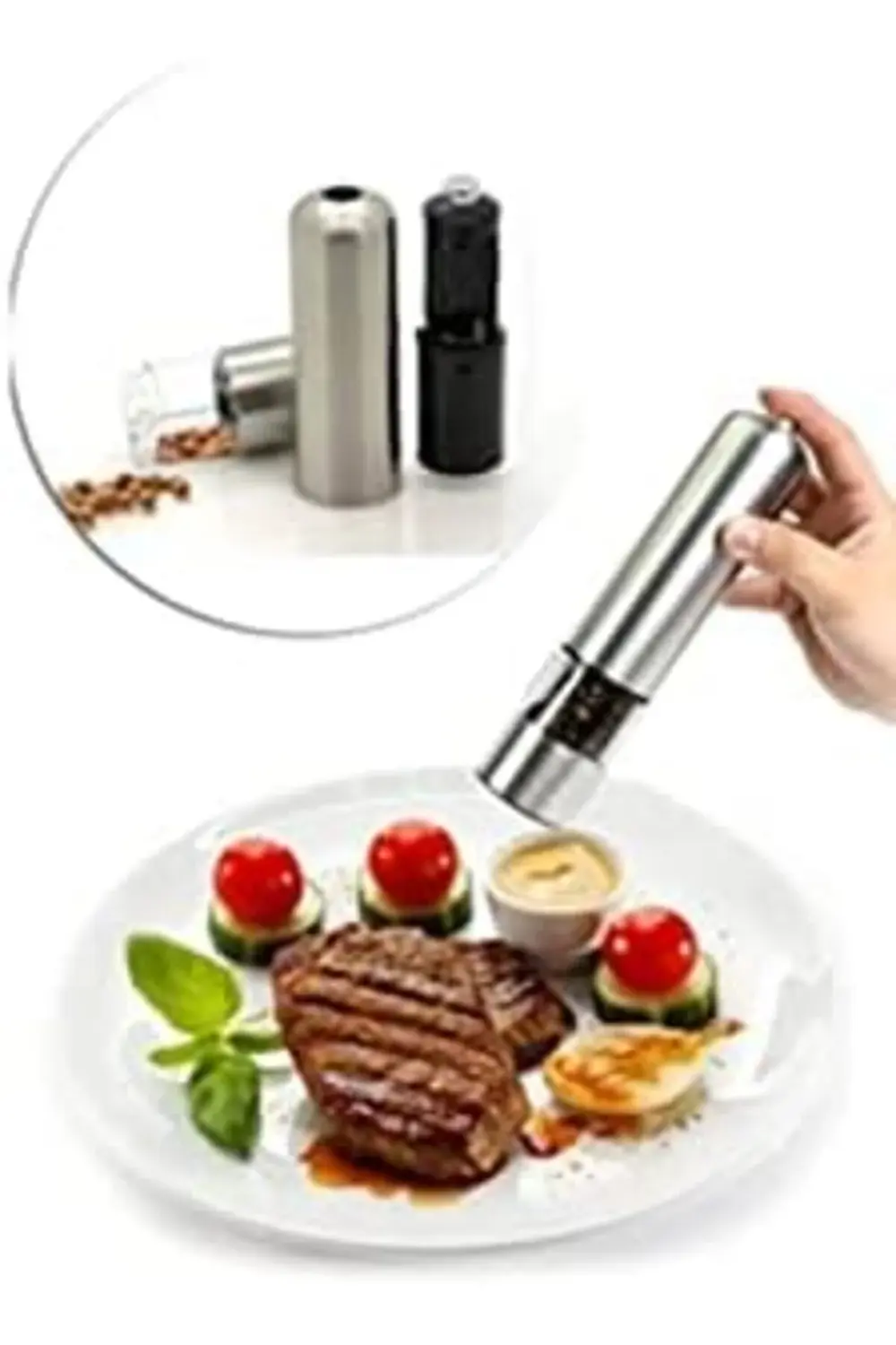 trendymr Gümüş Baharat Öğütücü Değirmen Pilli Işıklı Life 1171957