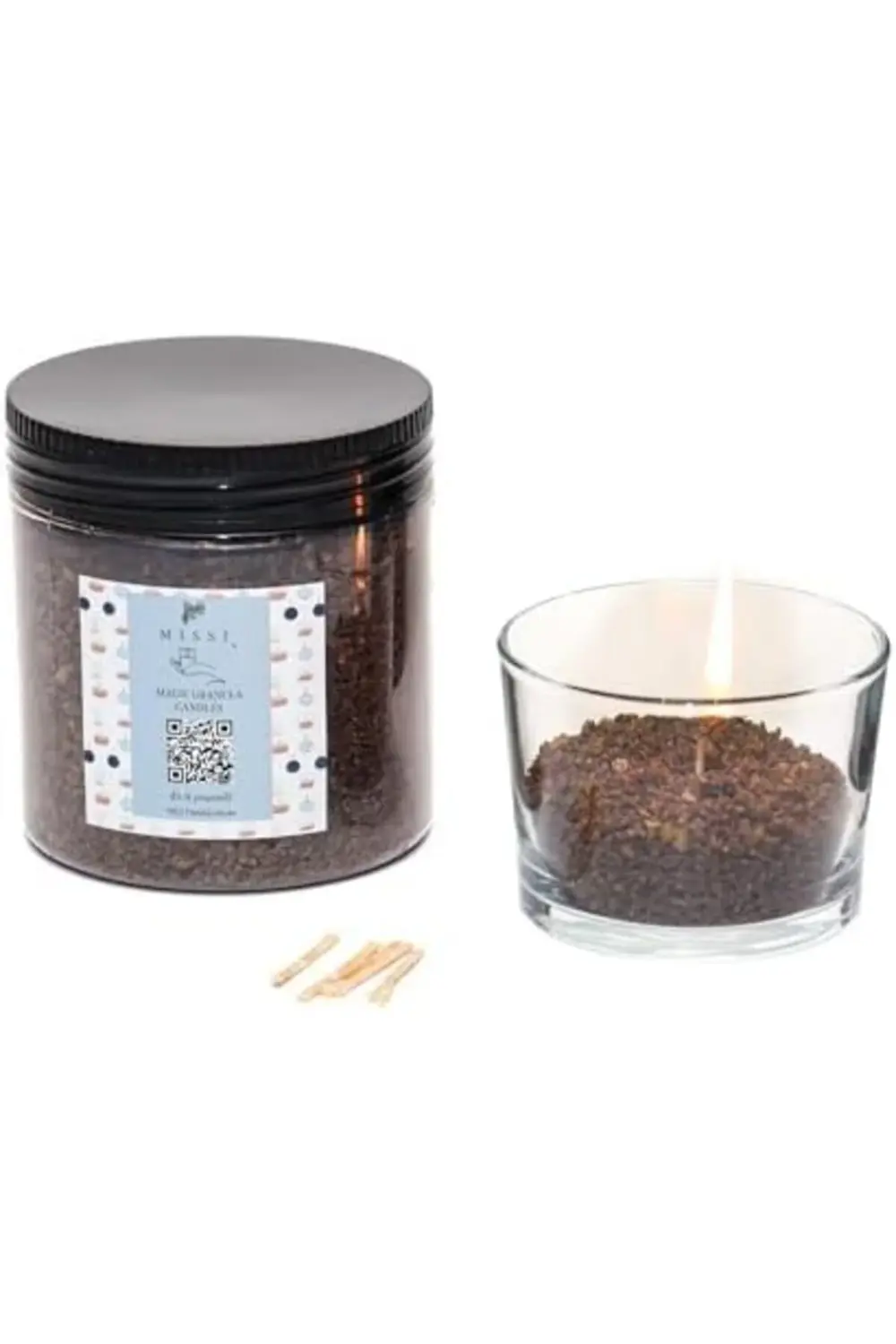 trendymr Vanilya Kokulu Siyah Yaratıcı İnci Tozu Mum (30 adet fit