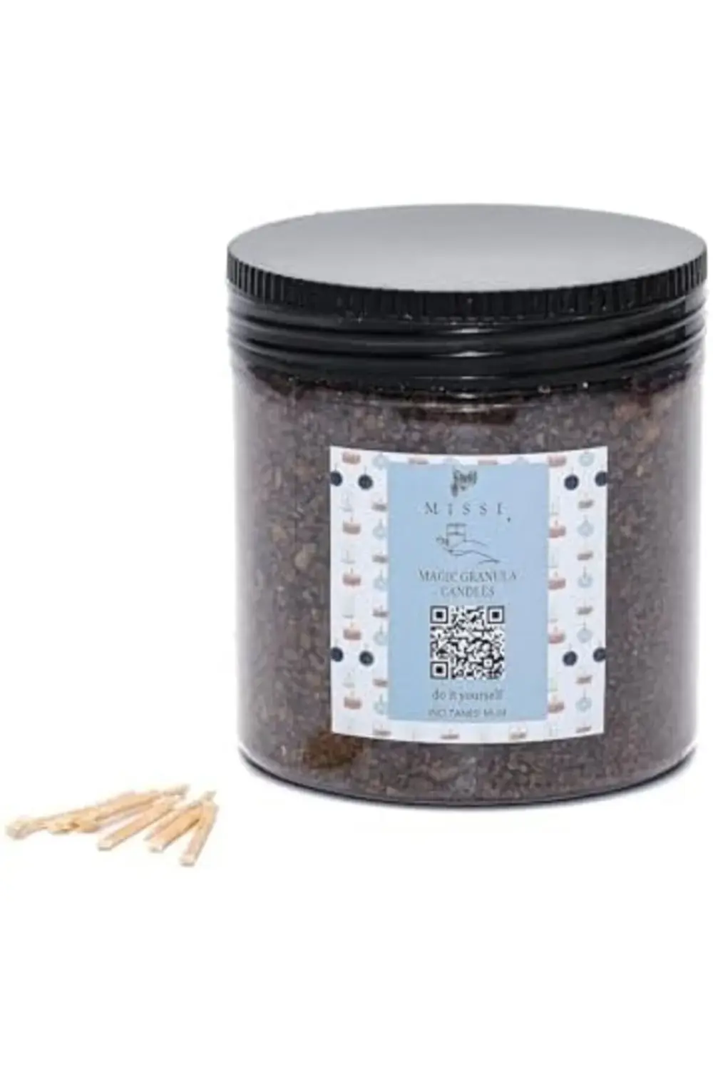 trendymr Vanilya Kokulu Siyah Yaratıcı İnci Tozu Mum (30 adet fit