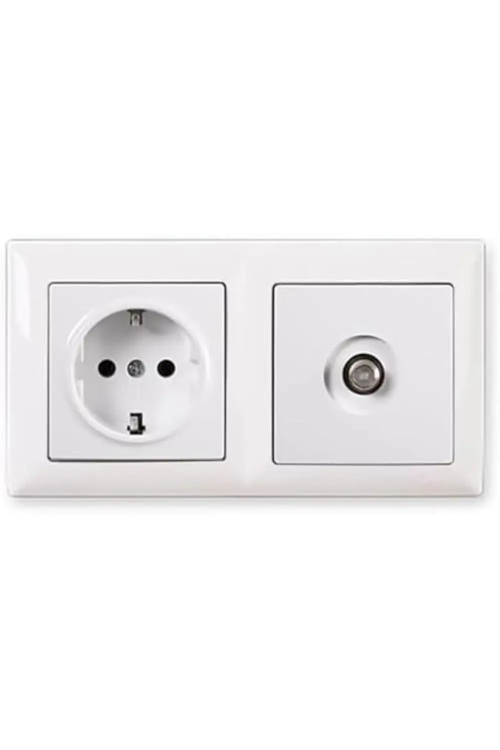 trendymr Visage Beyaz 2'li Set Topraklı Priz ve Telefon Nümeris C