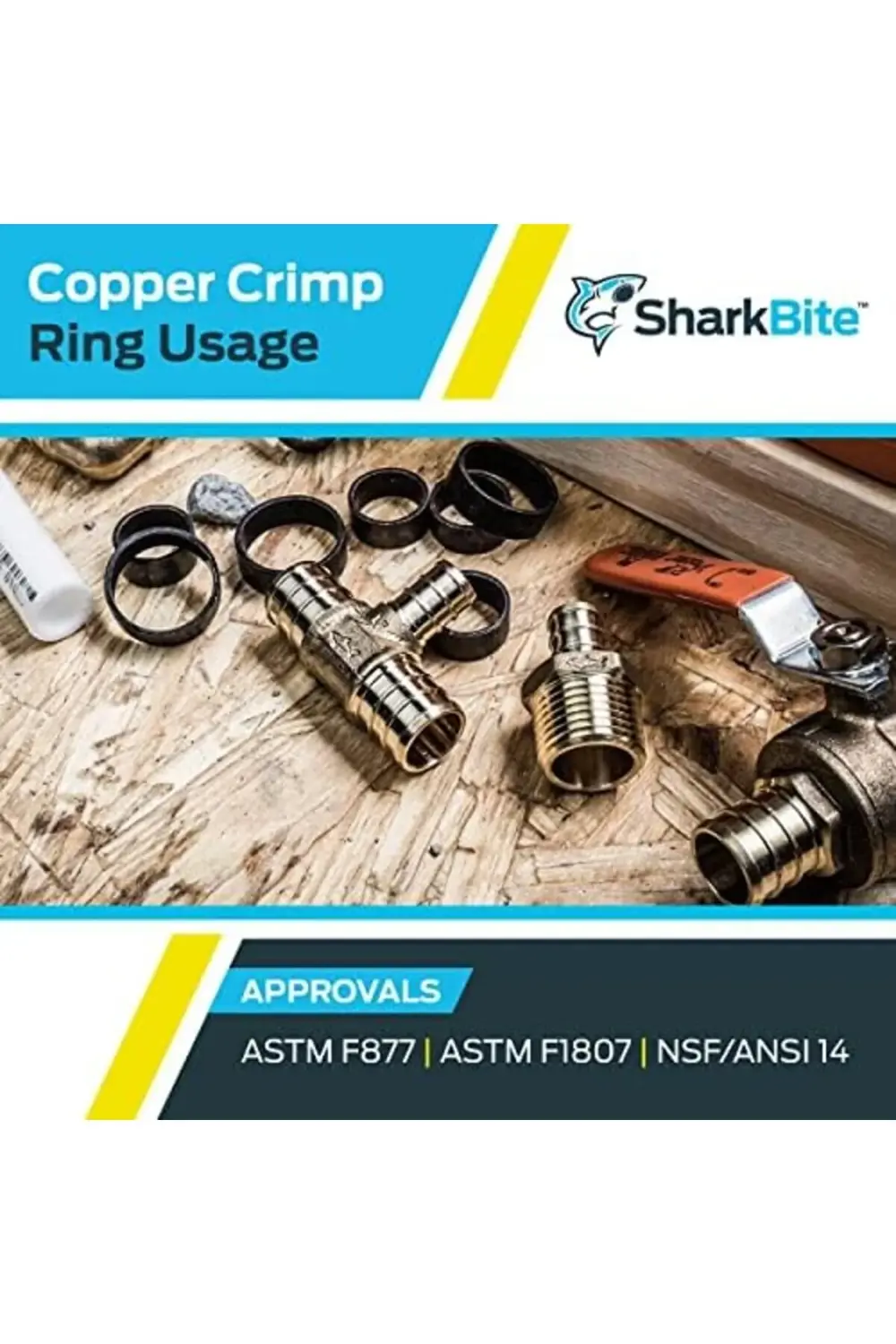 trendyvision 1-1/4 İnç Bakır Sıkma Halkaları, 50'li Paket, PEX Bo