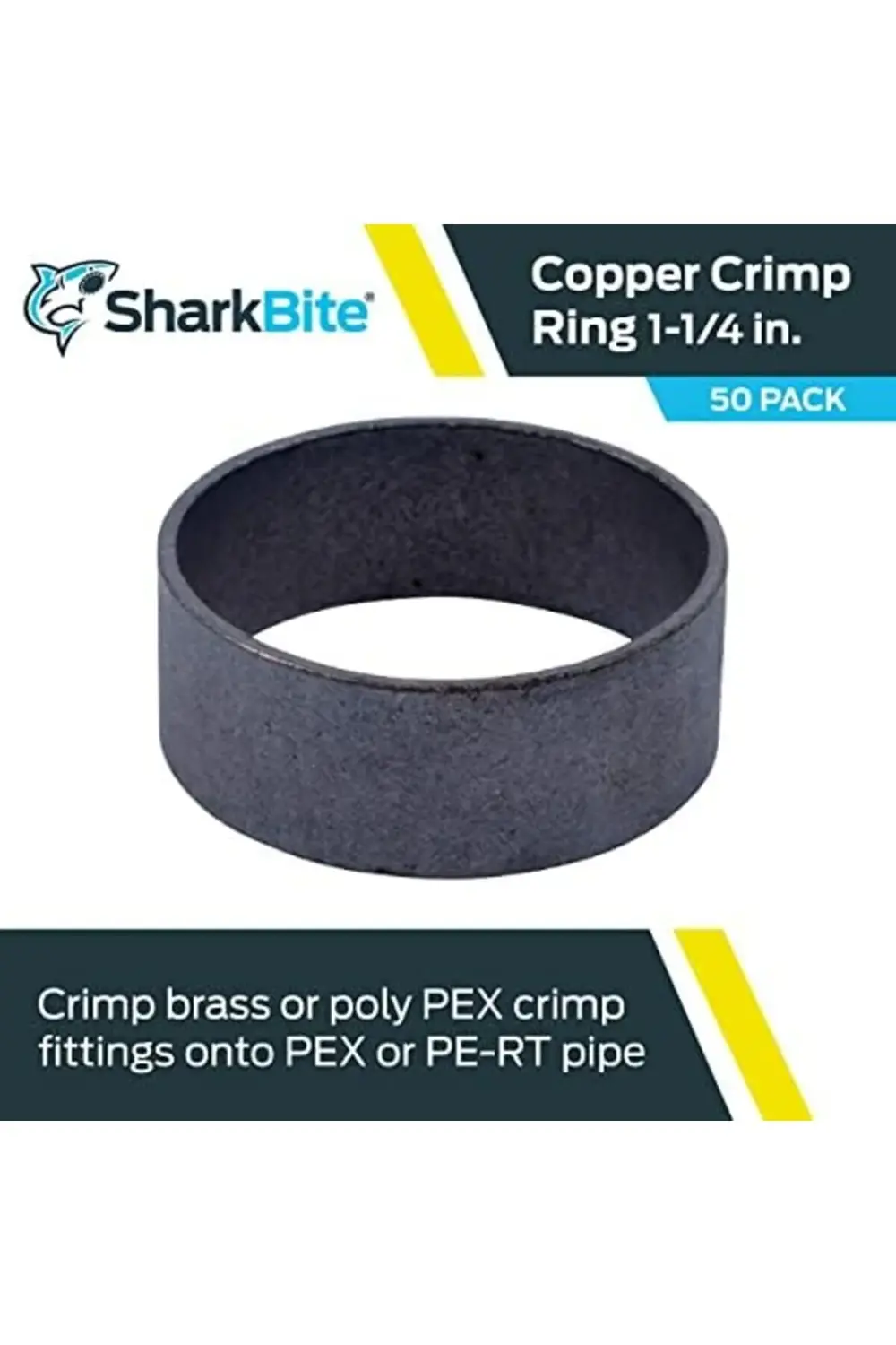 trendyvision 1-1/4 İnç Bakır Sıkma Halkaları, 50'li Paket, PEX Bo