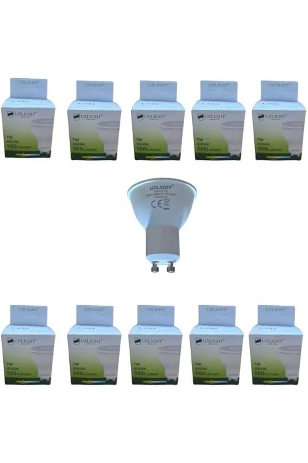 trendyvision 10 Adet 7W 4000K GU10 Duy 38° Gün Işığı Led Spot Amp