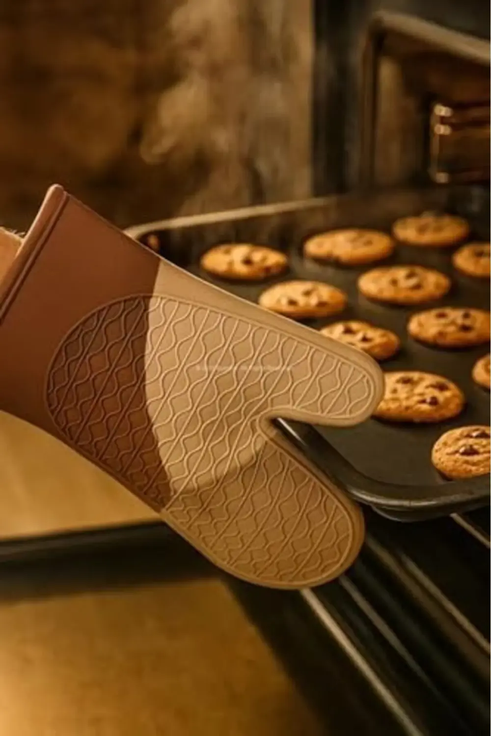 trendyvision %100 Silikon Fırın Eldiveni, Dayanıklı Yanmaz Mutfak