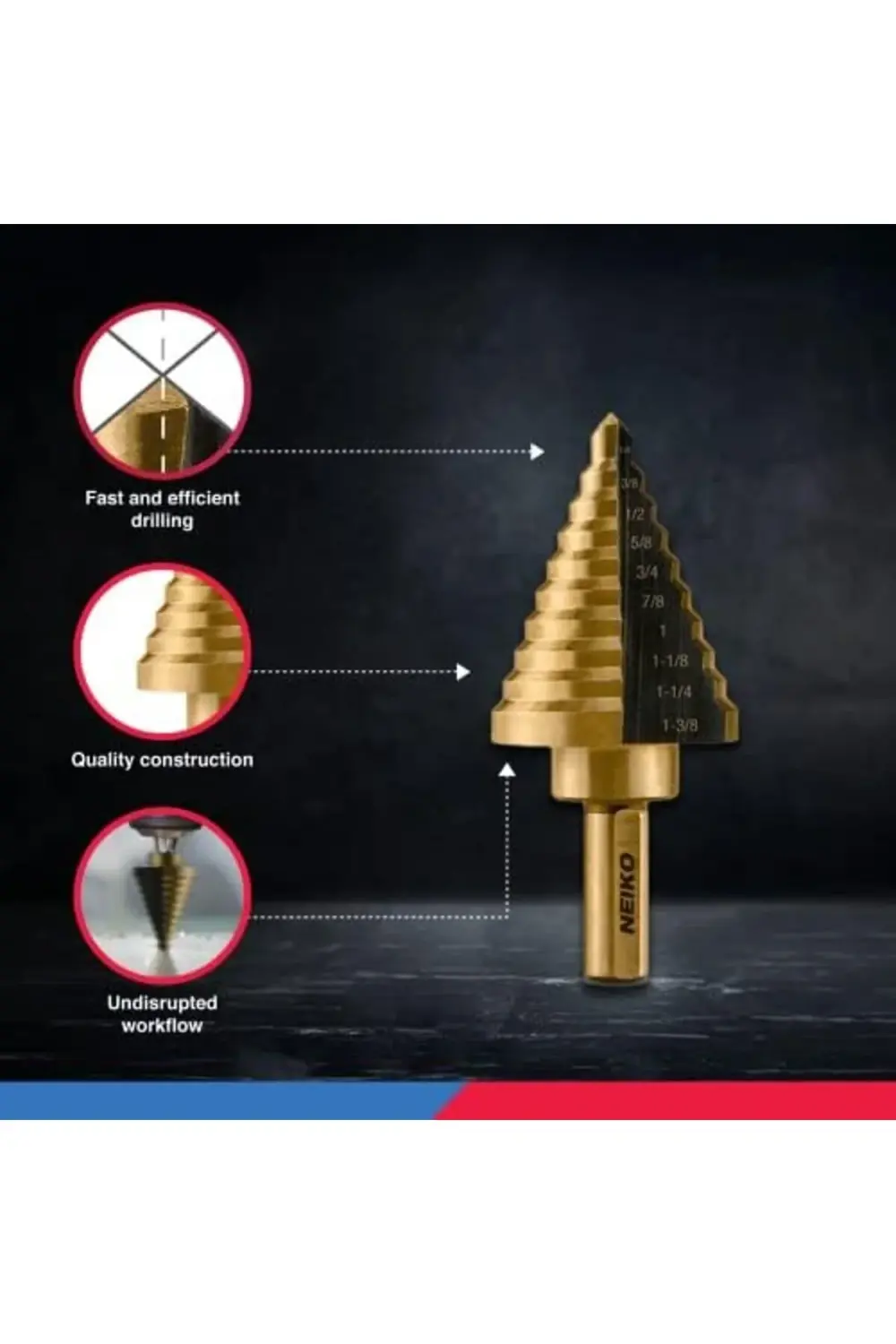 trendyvision 10197A Titanyum Kademeli Matkap Ucu Seti HSS | 5 Par