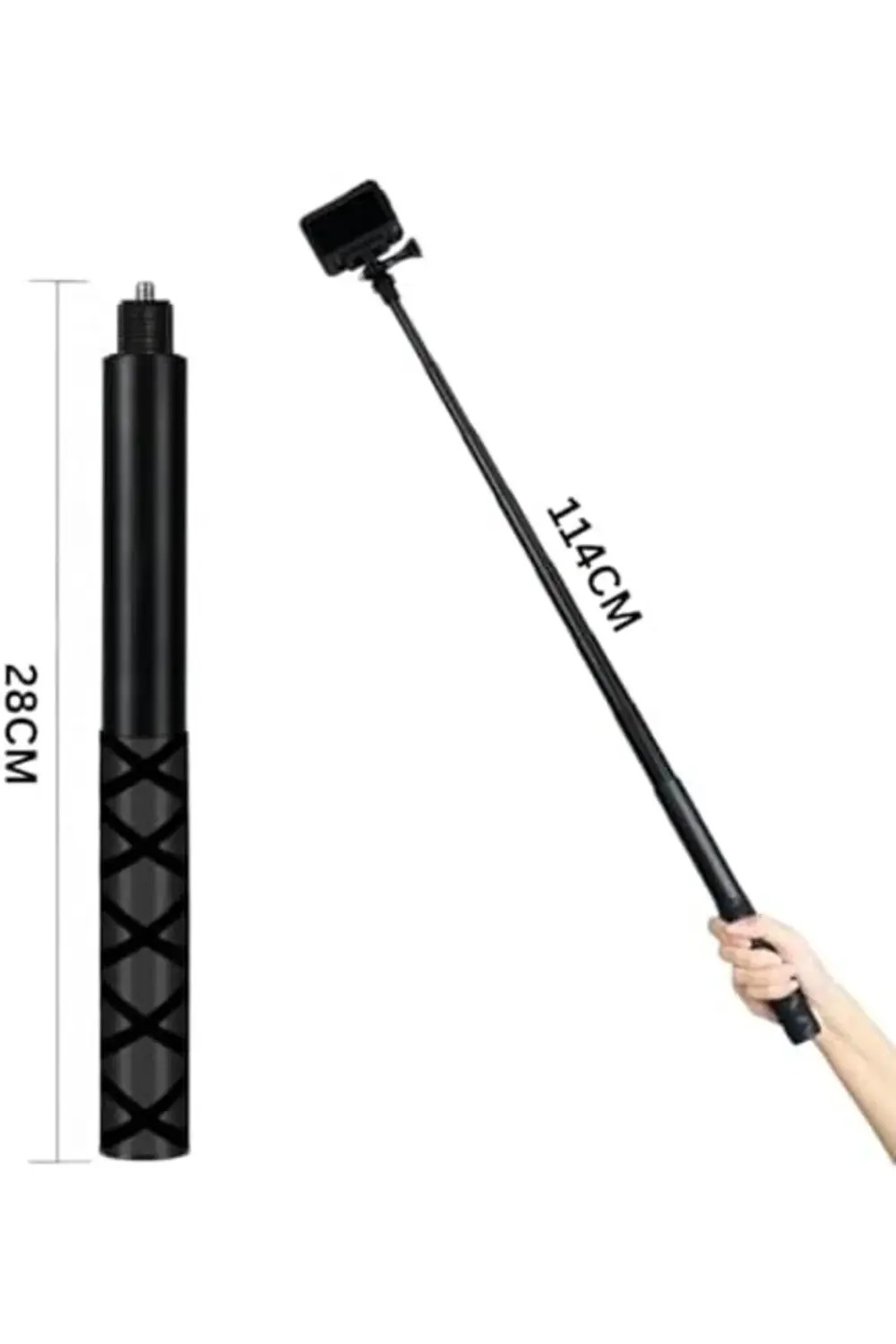 trendyvision 114cm Görünmez Selfie Çubuğu, X3, X2, X4, X5, ONE RS