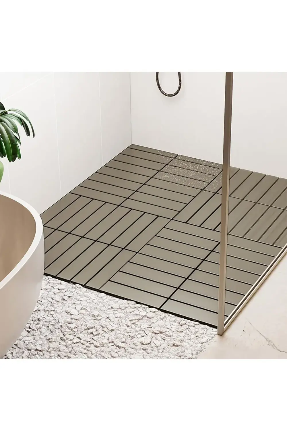 trendyvision 1177 Bahçe Balkon Teras Banyo Paspası 9lu Zemin Karo