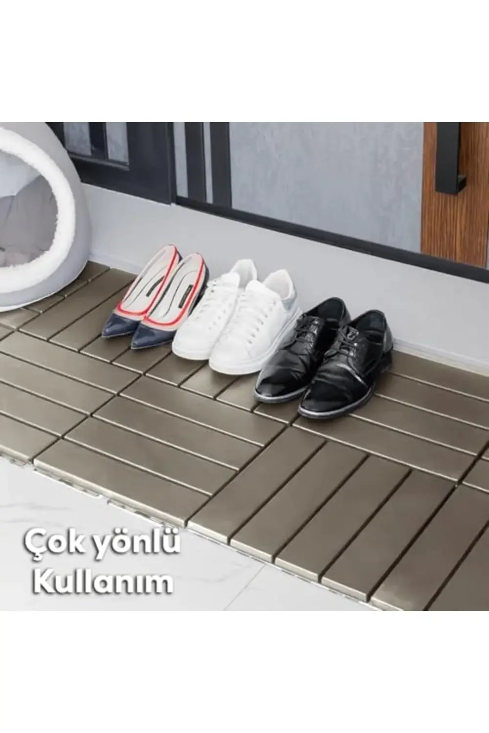 trendyvision 1177 Bahçe Balkon Teras Banyo Paspası 9lu Zemin Karo
