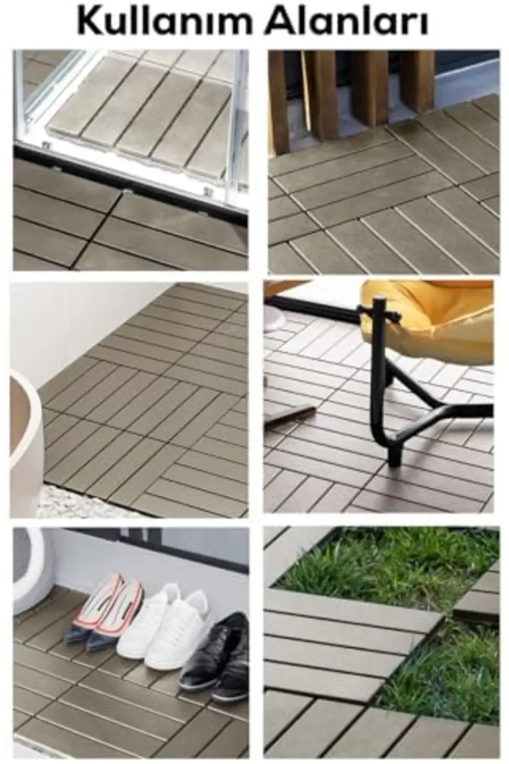 trendyvision 1177 Bahçe Balkon Teras Banyo Paspası 9lu Zemin Karo