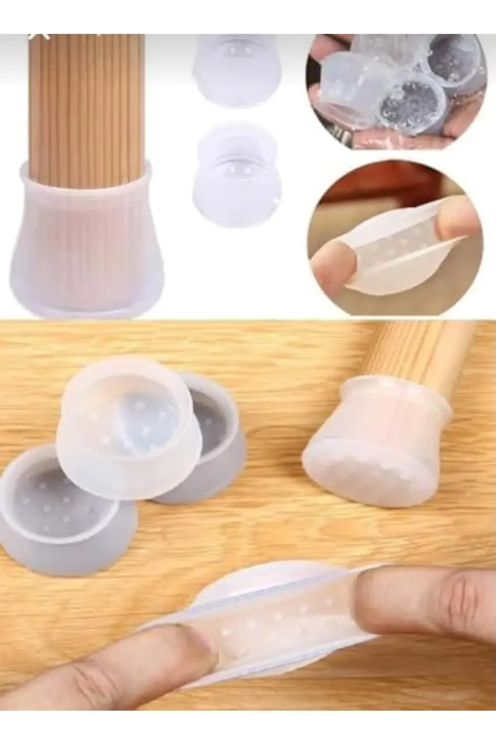 trendyvision 12 Adet Silikon Masa Ve Ayağı Için Kaydırmaz Yıkanab