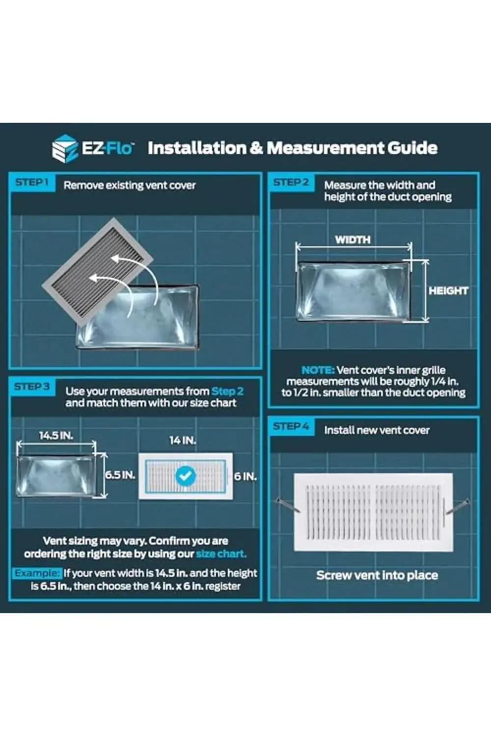 trendyvision 14 x 6 İnç (Boşluk Açılışı) Duvar veya Tavan için Be
