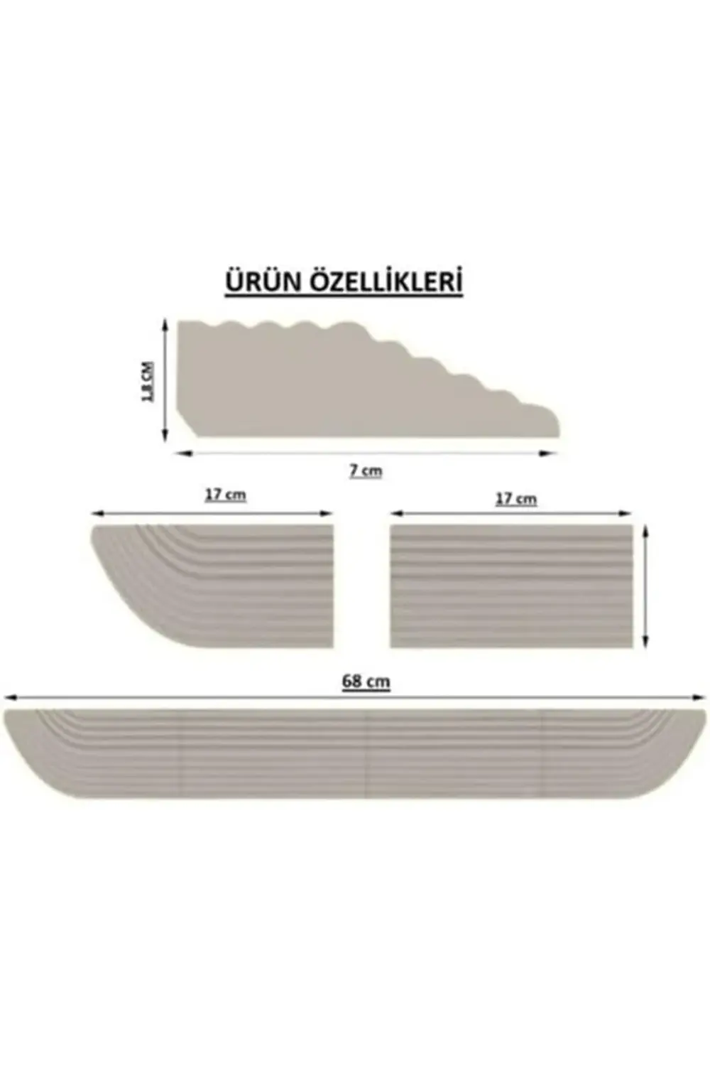 trendyvision 1,8cm X 68cm KAPI EŞİĞİ RAMPASI ((GRİ)) Tüm Süpürge