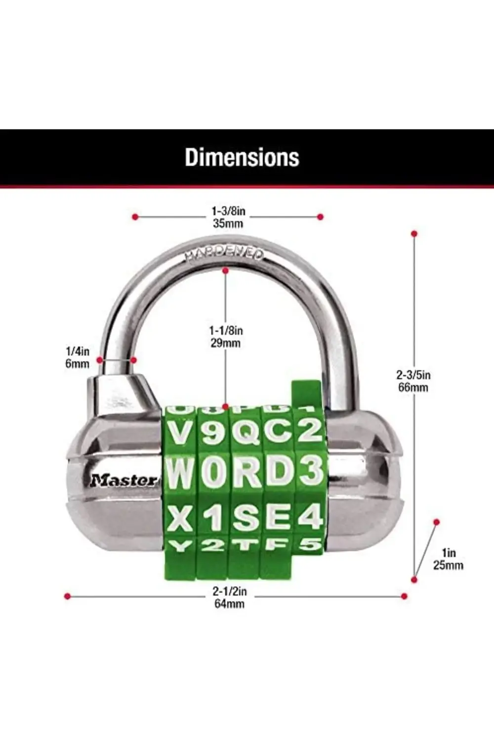 trendyvision 2-1/2 inç (64 mm) Genişliğinde Kendi Kelime Kombinas