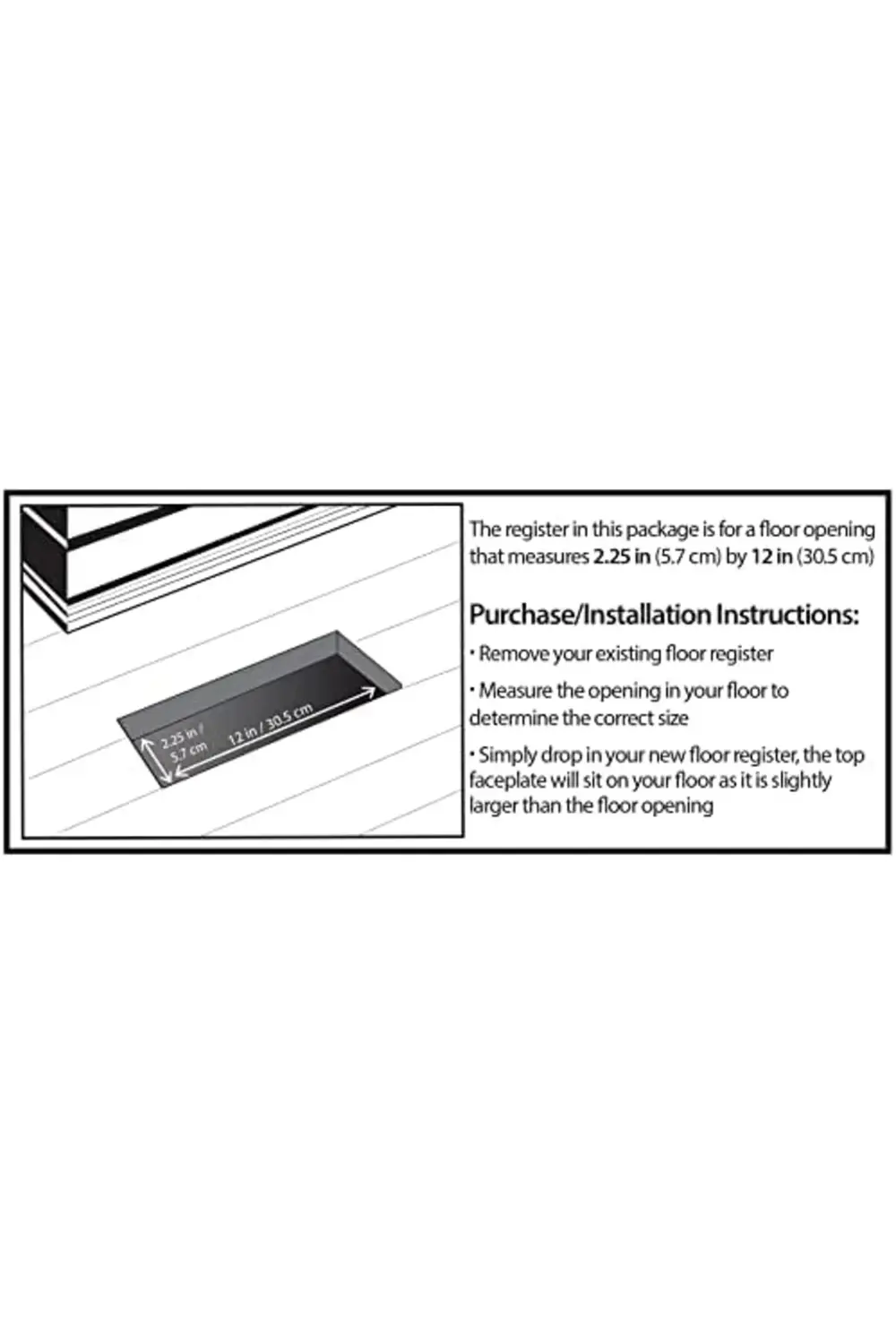 trendyvision 2 inch 12 inç Gotik Steel Floor Register, AGH212-BLK