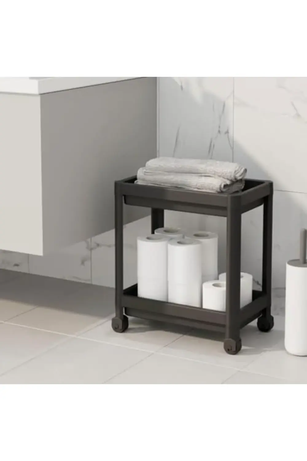 trendyvision 2 Katlı Tekerlekli Tezgah Altı Düzenleyici, Mutfak,