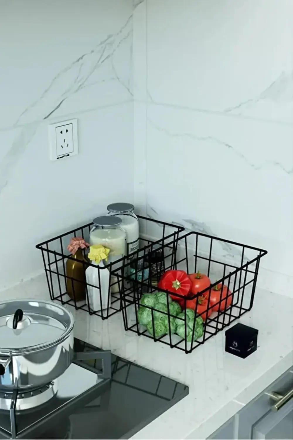 trendyvision 2'li Büyük Boy Lüks Sepet Mutfak Düzenleyici Banyo O