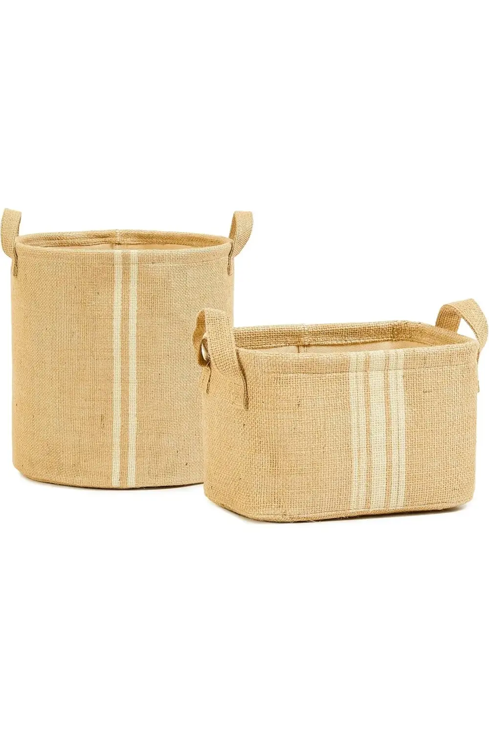 trendyvision 2'li Çizgili Jüt Sepet Set 1 Adet 20 x 20/1 Adet 24