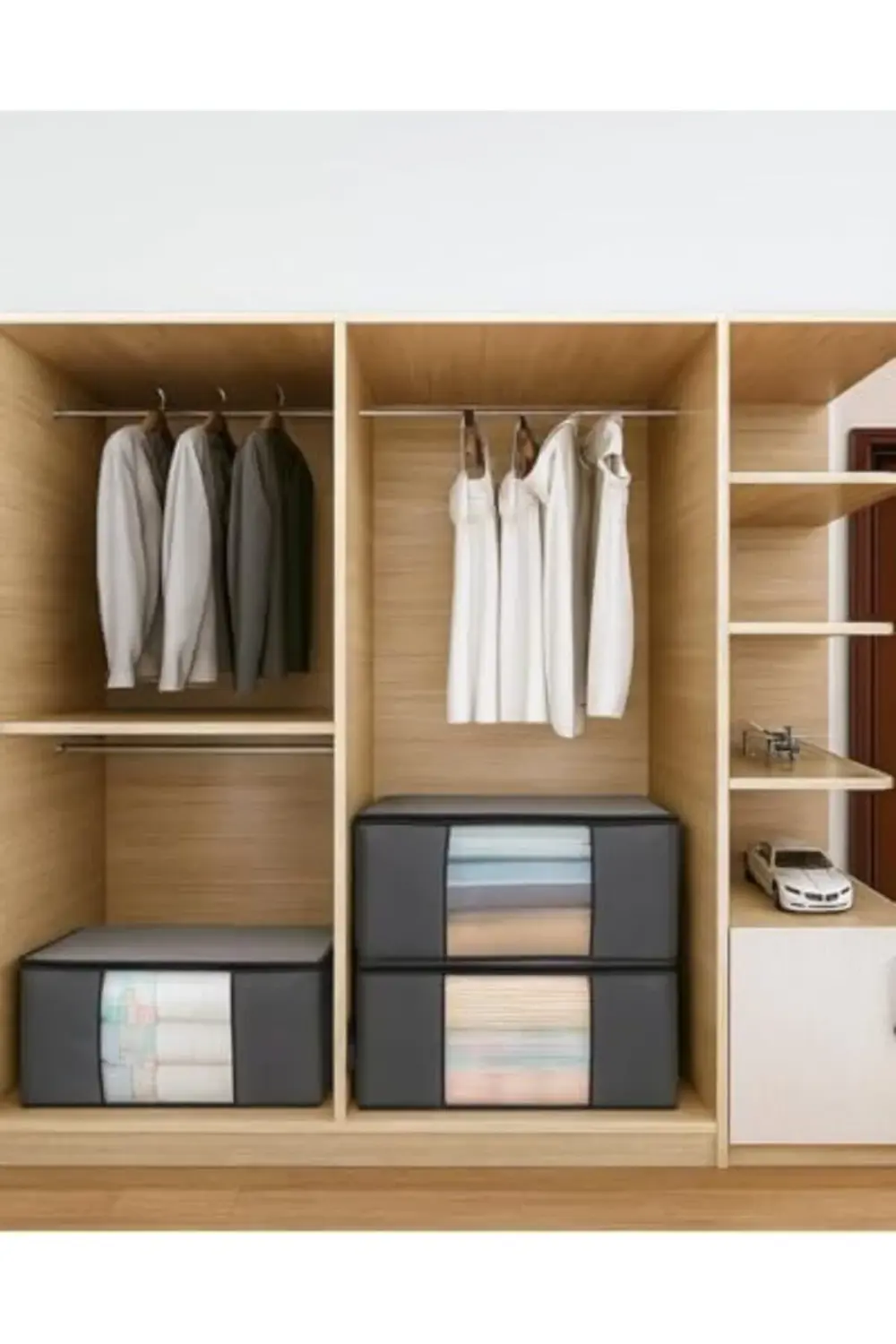 trendyvision 3 Adet Pencereli Yastık Saklama Hurcu - Boy Yorgan H