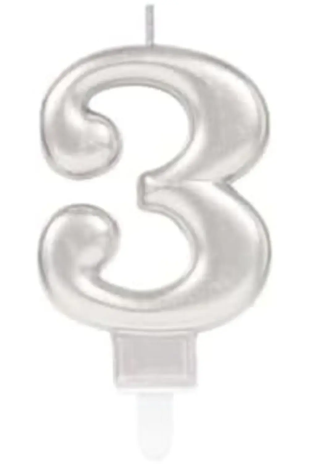 trendyvision 3 Rakam Mum Gümüş Renk buyflicker 395519