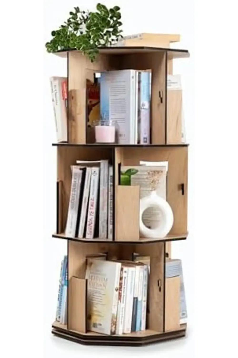 trendyvision 360° Döner Kitaplık – Modern ve Dekoratif Çok Katman