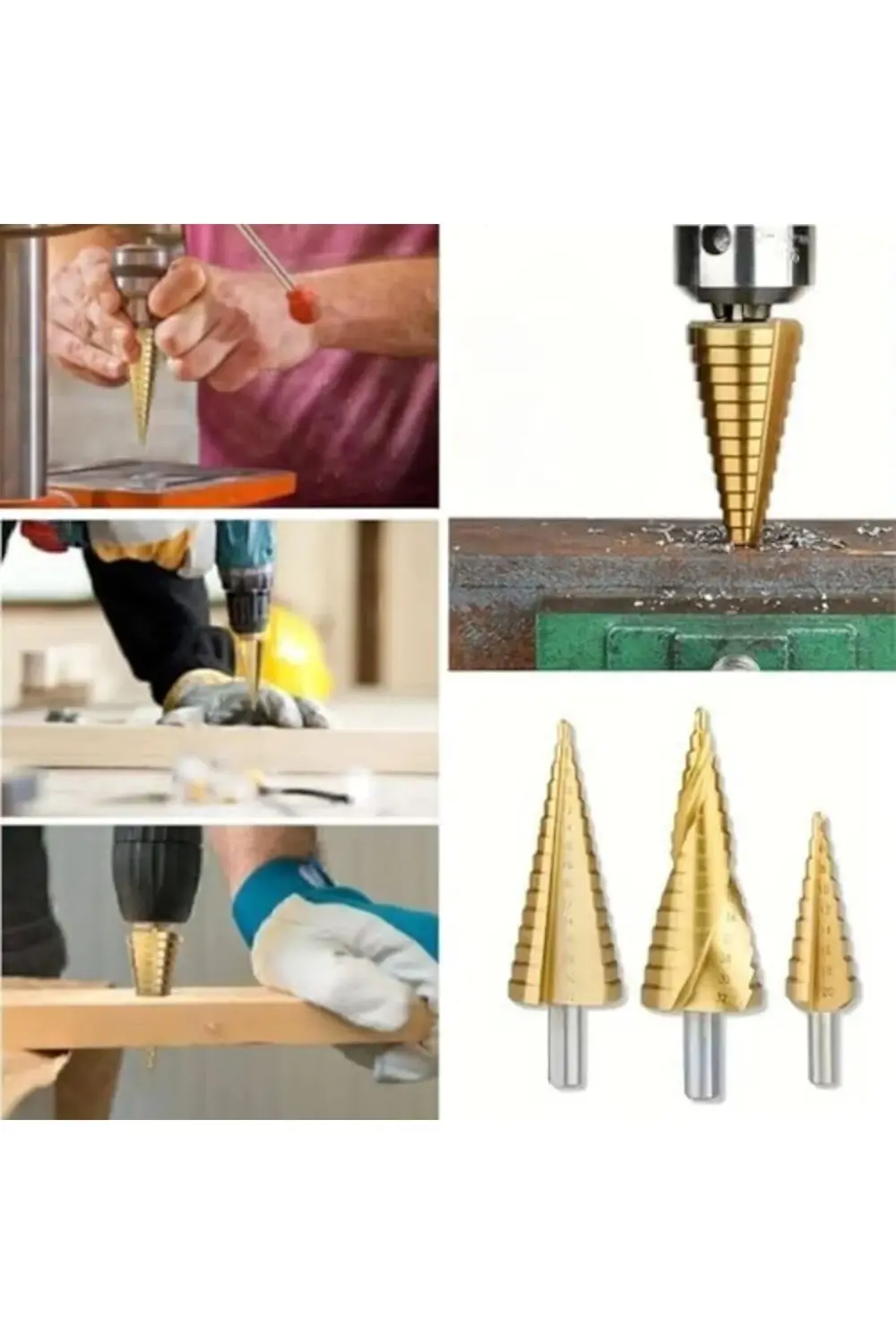 trendyvision 3’lü Kademeli Matkap Ucu Seti – Huni Şekilli Paslanm