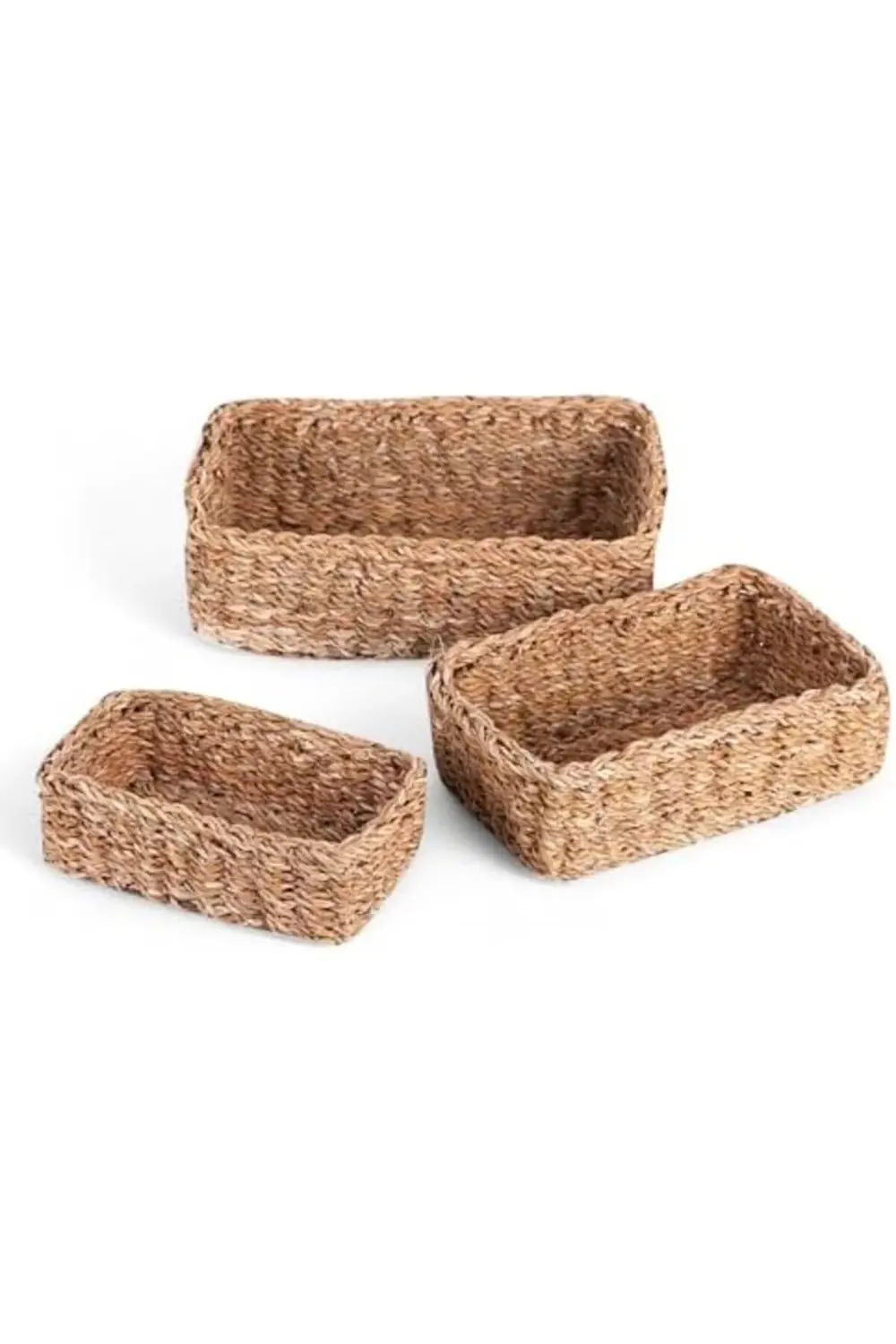 trendyvision 3'lü Rustik El Yapımı Doğal Dikdörtgen Hasır Düzenle