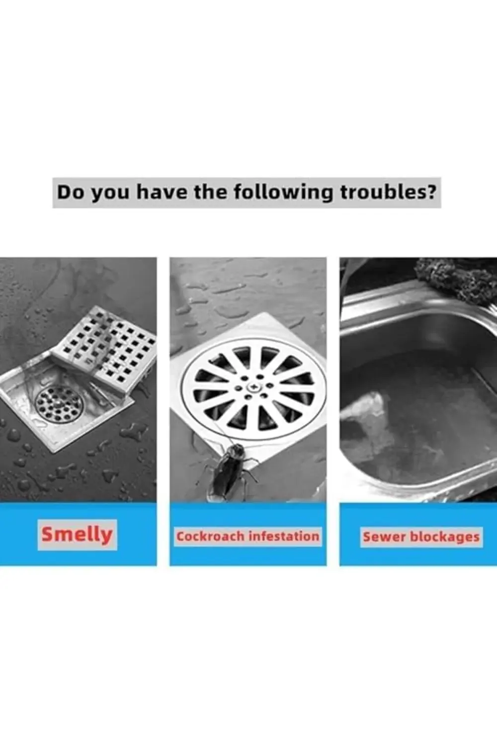 trendyvision 4'lü Silikon Tahliye Kapağı, Koku Önleyici Küvet Tık