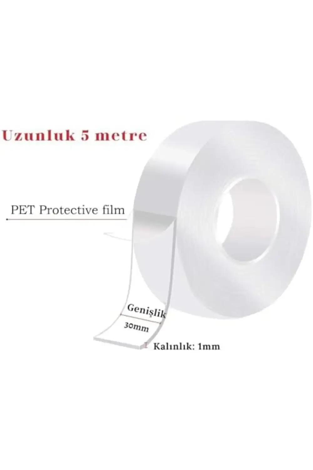 trendyvision 5 metre Su Sızdırmaz Çift Taraflı Şeffaf Bant LTS-BN