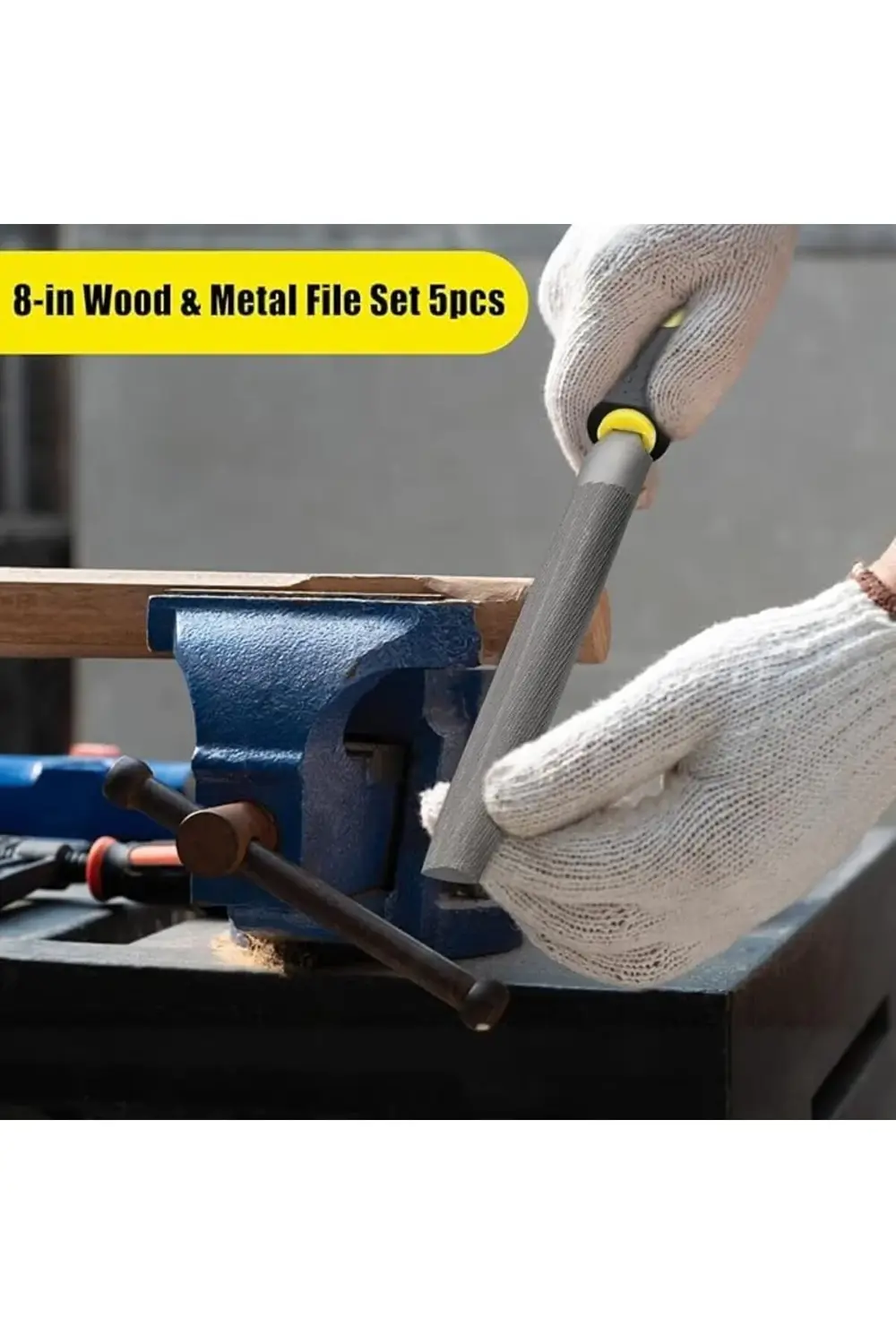 trendyvision 5 Parça Çelik Premium Eğe Seti – 8'' 33 cm Büyük Boy