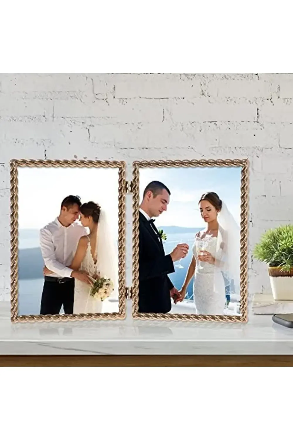 trendyvision 5x7 Menteşeli Çift Döküm Metal Resim Çerçeveleri, Al