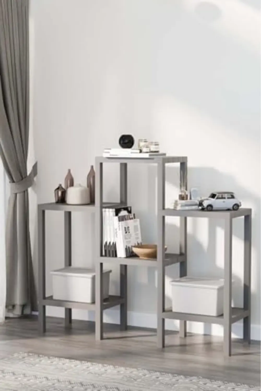 trendyvision 6 Katlı Plastik Düzenleyici Raf, Çok Amaçlı Kitaplık