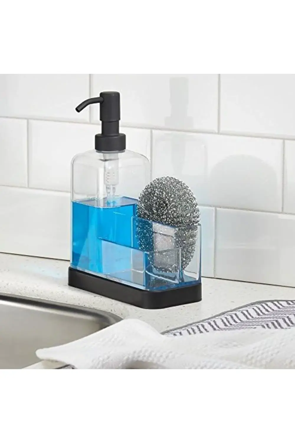 trendyvision 67097EU Forma 2 sabun-ve sünger-Caddy, mat siyah/şef