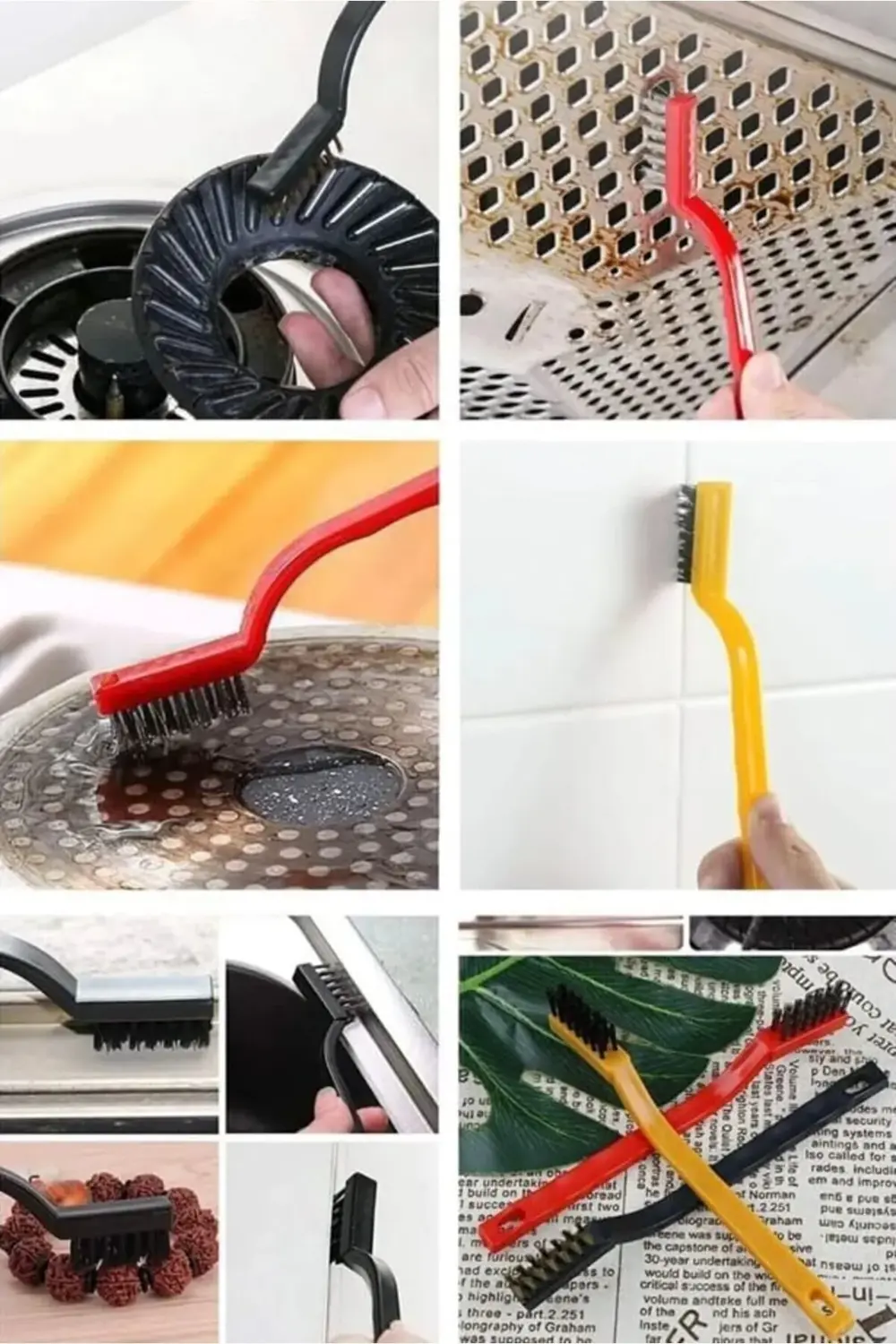 trendyvision 6'lı Mini Tel Fırça Seti Aspiratör Musluk Duşakabin