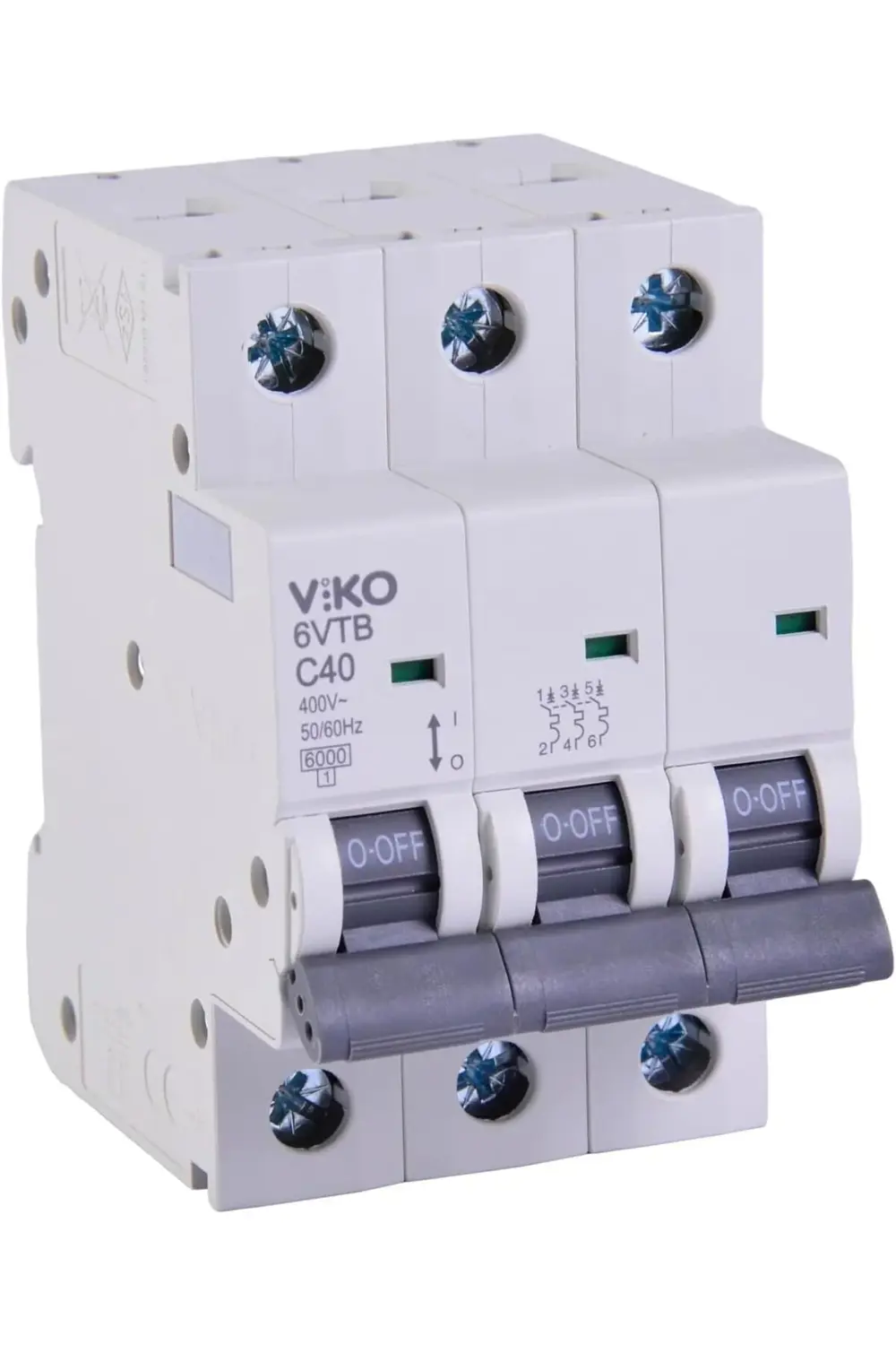trendyvision 6VTB-3C40 Otomatik Sigorta 6kA C Tipi 3 Kutup 40A bu