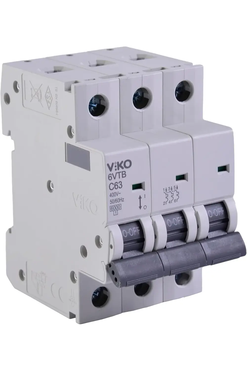 trendyvision 6VTB-3C63 Otomatik Sigorta 6kA C Tipi 3 Kutup 63A bu