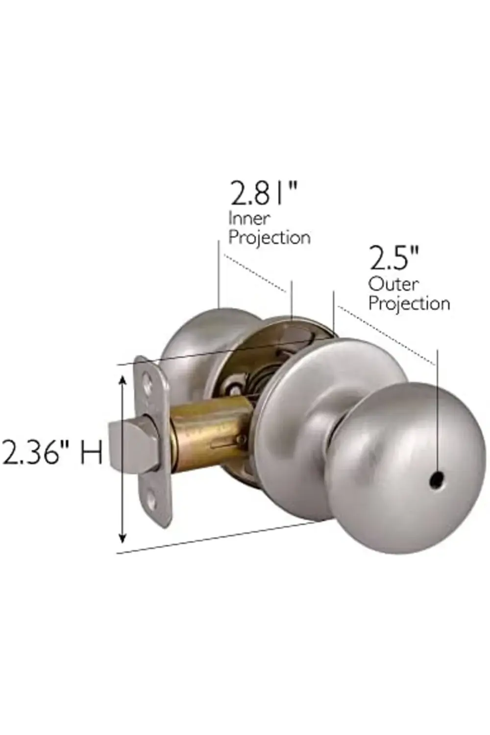 trendyvision 753319 2-Way Latch Privacy Knob, Satin Nickel Finish