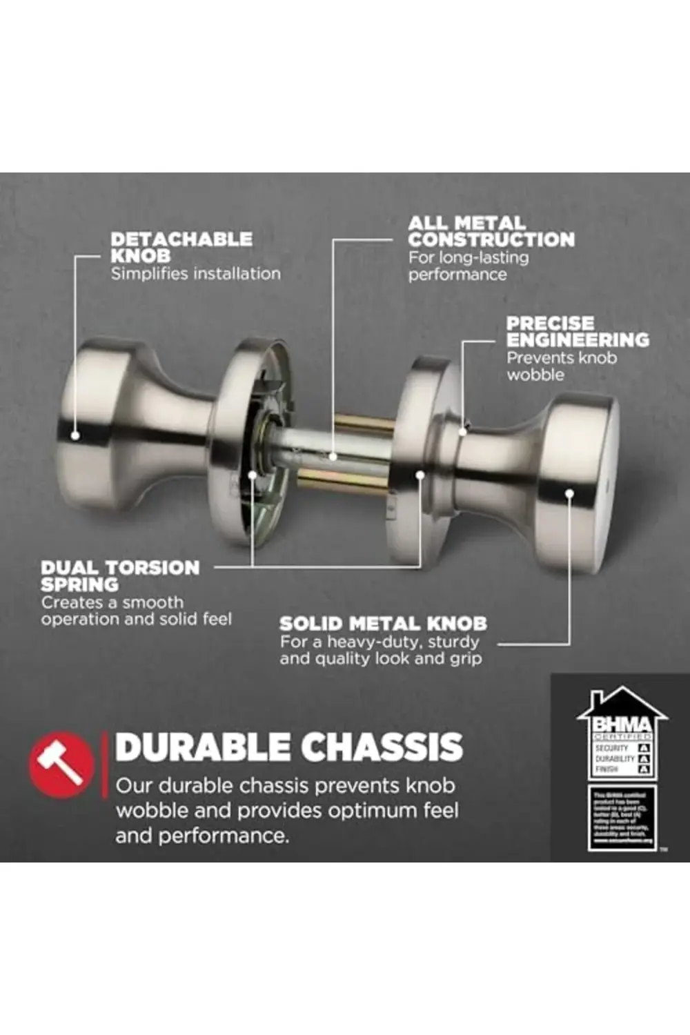 trendyvision 97300-933 Pismo Kapı Topuzu, Yuvarlak, Nikel buyflic