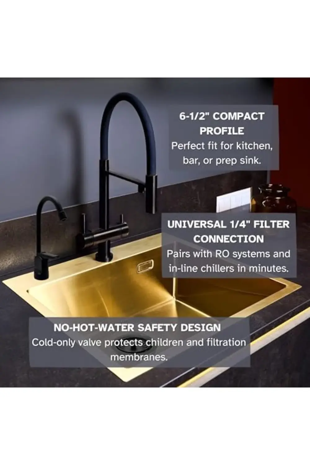 trendyvision A203-NL-62 6 "-Flo Stil Saf Su Sebili Musluk, Mat Si