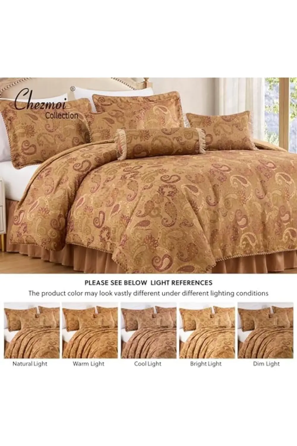 trendyvision Adelle 7 Parça Şal Desenli İşlemeli Yorgan Nevresim