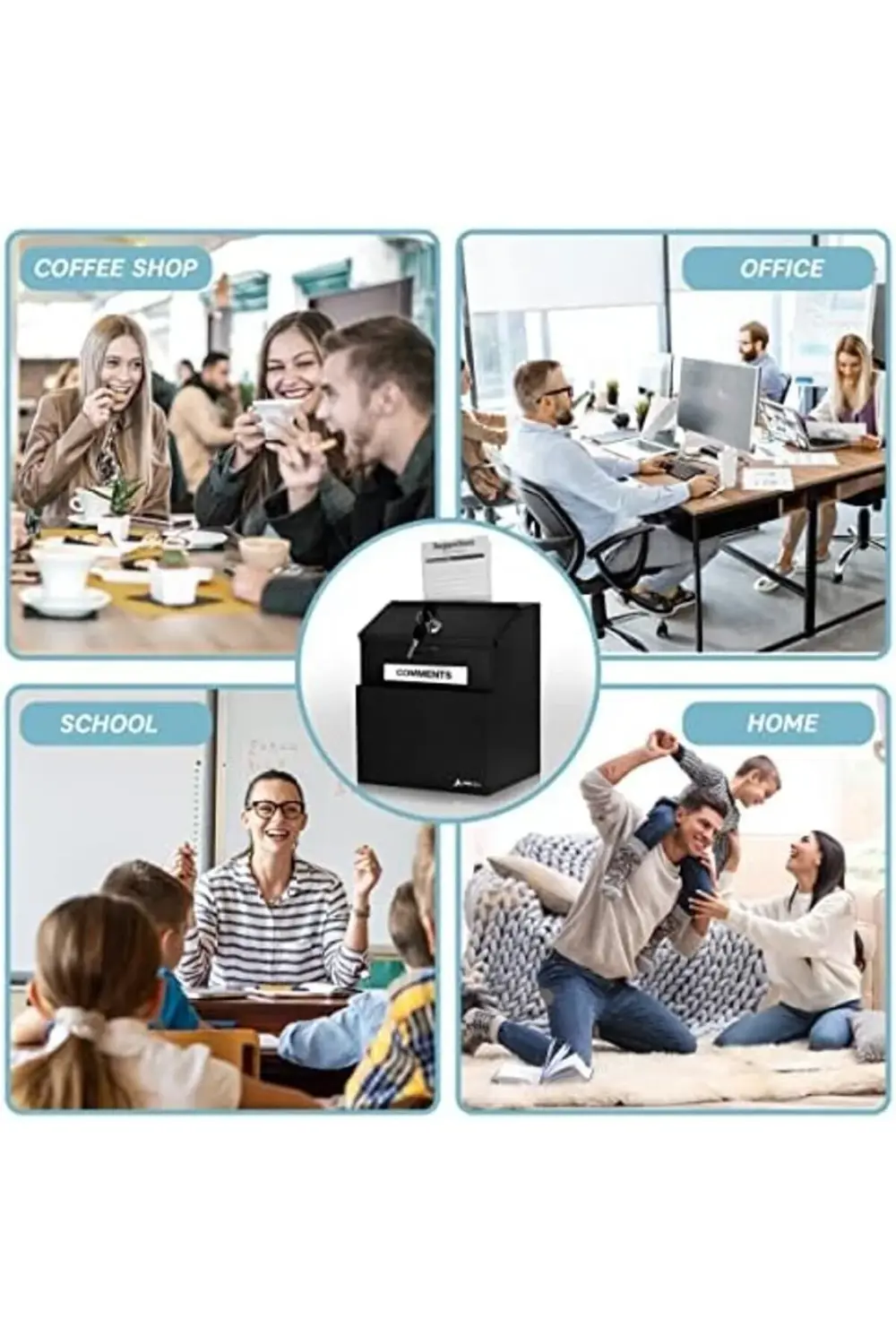 trendyvision Adir çelik Vorschlagsbox kilit ile S Siyah buyflicke