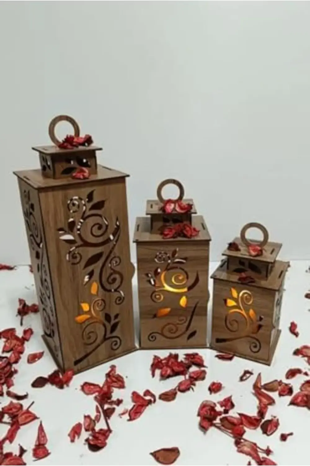 trendyvision Ahşap Dekoratif Mumluk Kahverengi 1 buyflicker 39551